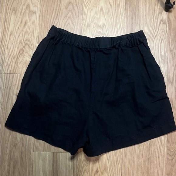 Madewell Women's Clean Pull On Shorts in Linen/Cotton Black size S - Picture 4 of 9